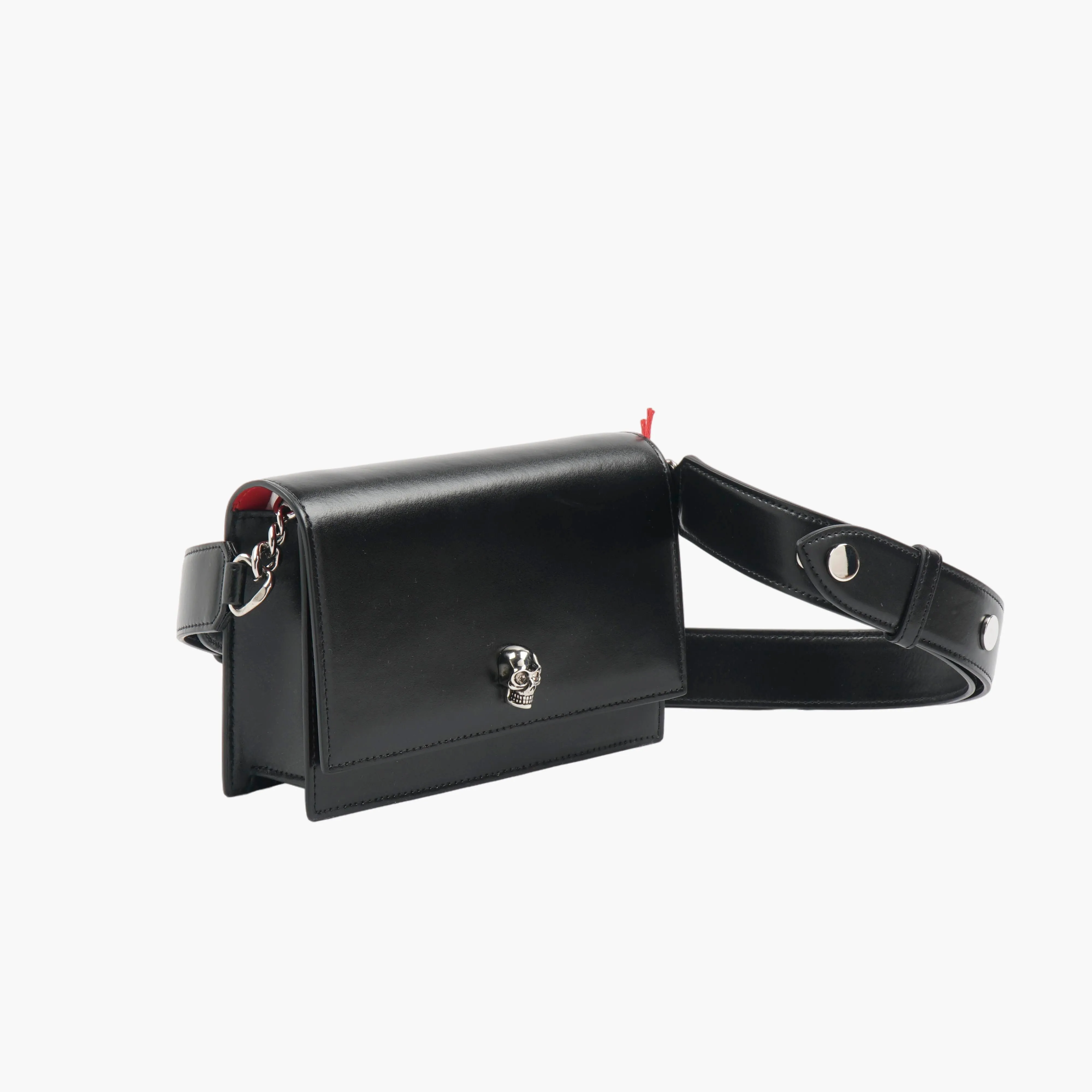 Alexander McQueen Nero Leather Bag with Skull Embellishment - Made in Italy