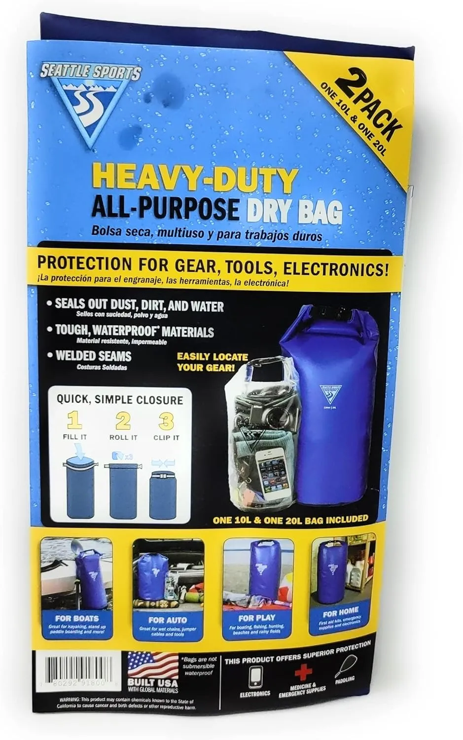 All-Purpose Heavy-Duty Dry Bag 2-Pack