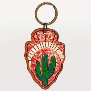 American Darling ADKR207 Hand Tooled Carved Genuine Leather Keyring