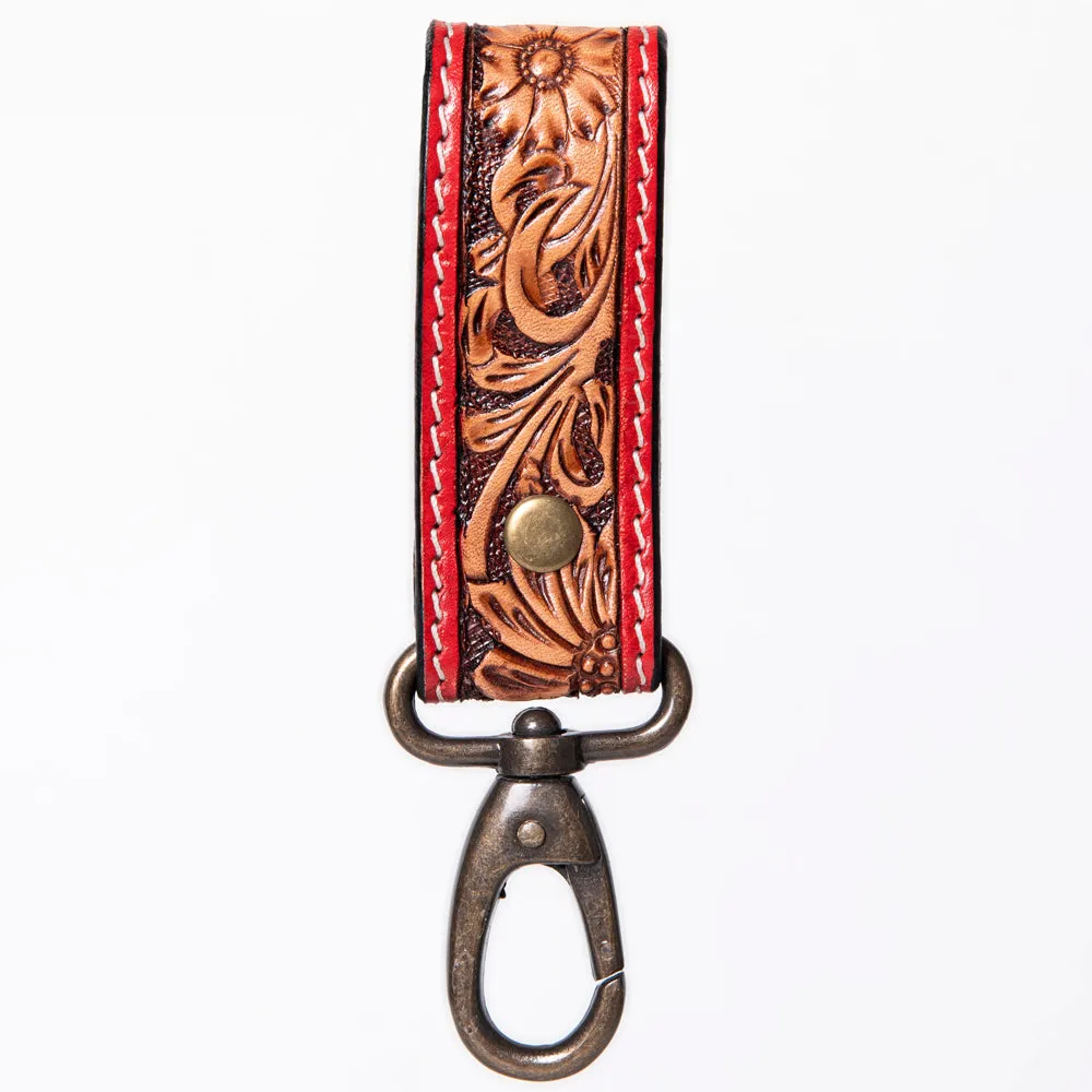 American Darling ADKR210O Hand Tooled Carved Genuine Leather Keyring