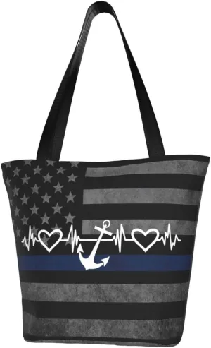 Anchor Heartbeat Fashion Shoulder Bag Large Capacity For Man Or Woman