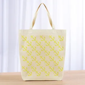 Anchor Pattern Tote Bag - yellow