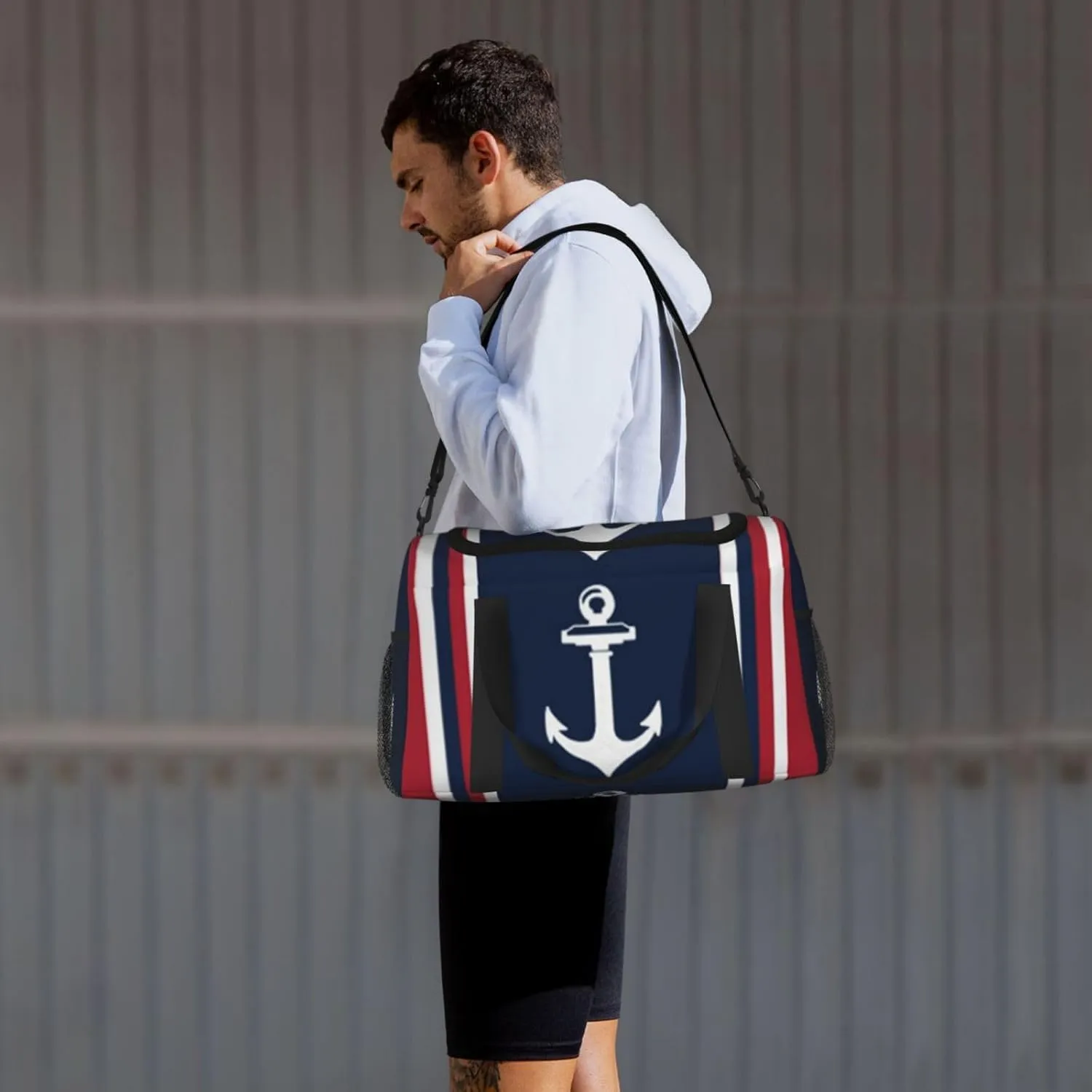 Anchor Travel Duffel Bag Large Foldable Waterproof Overnight Bag For Beach Swim Bags Pool Sports Gym