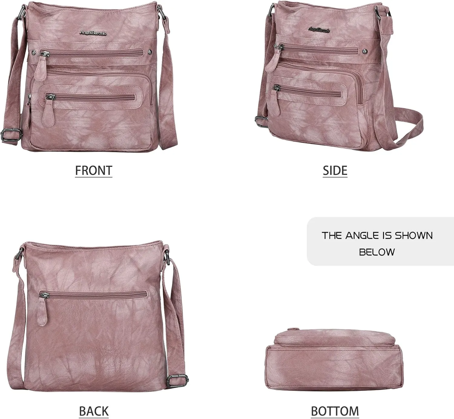 Angel Barcelo Crossbody Bags for Women,Ultra Soft Leather Purses for Women
