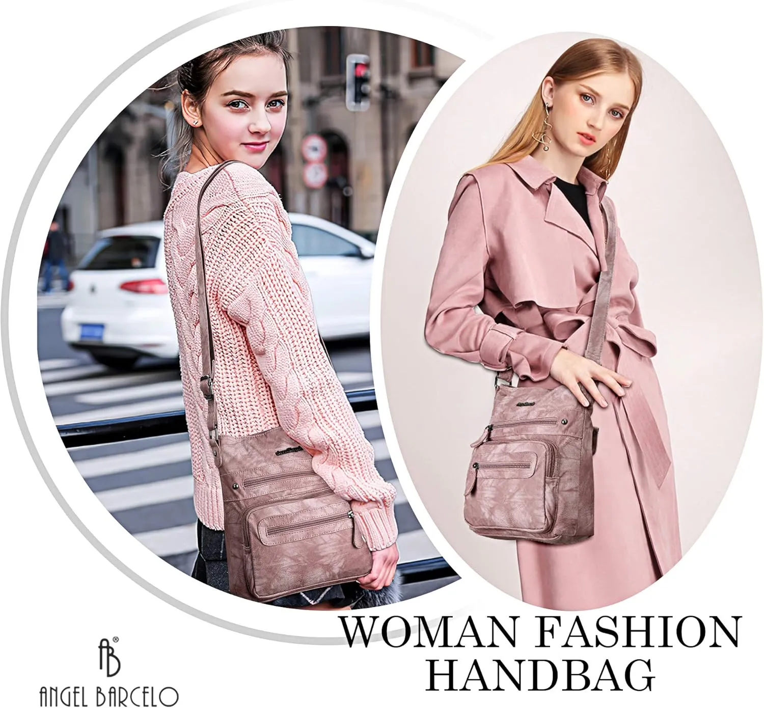 Angel Barcelo Crossbody Bags for Women,Ultra Soft Leather Purses for Women