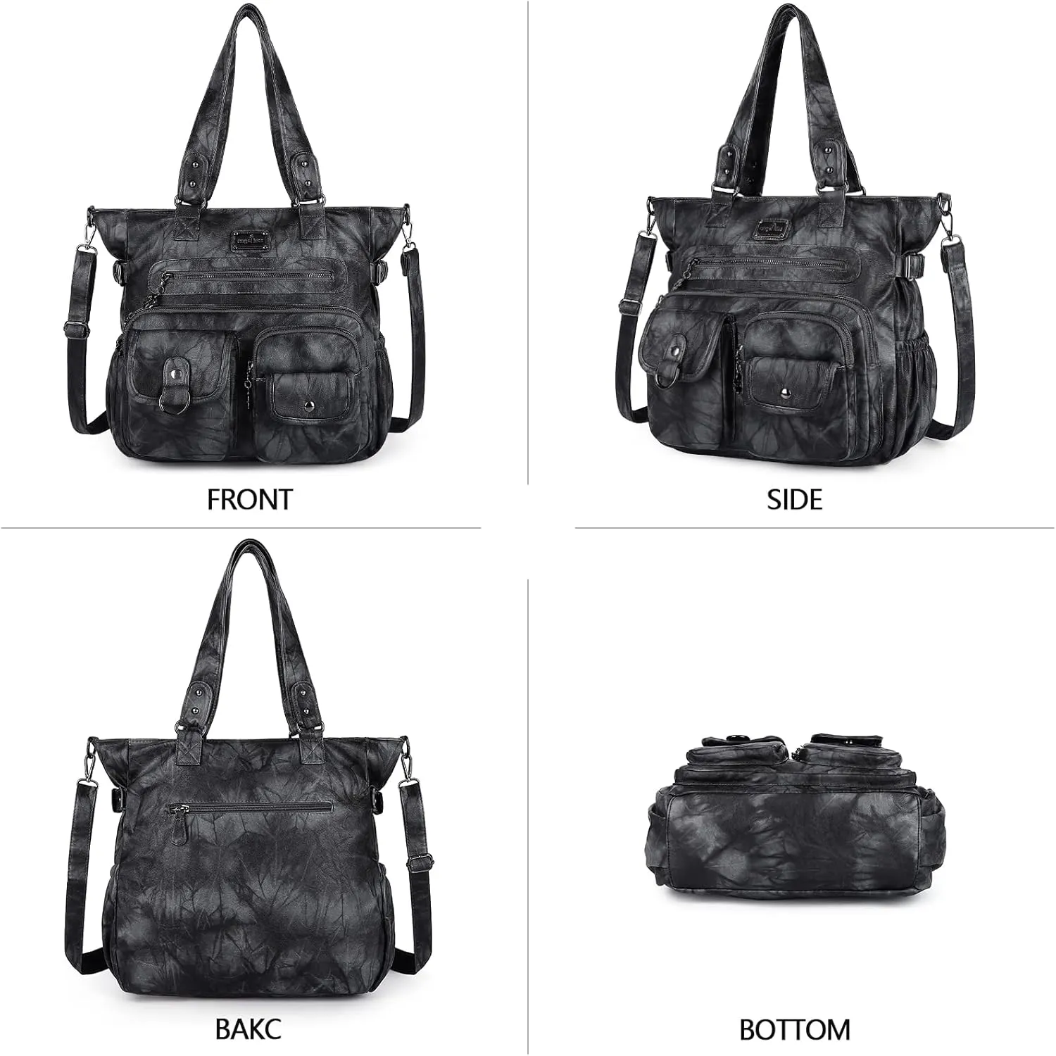 Angelkiss Purses Handbags for Women PU Tote Satchel Bags for Women Pockets Shoulder Bags…