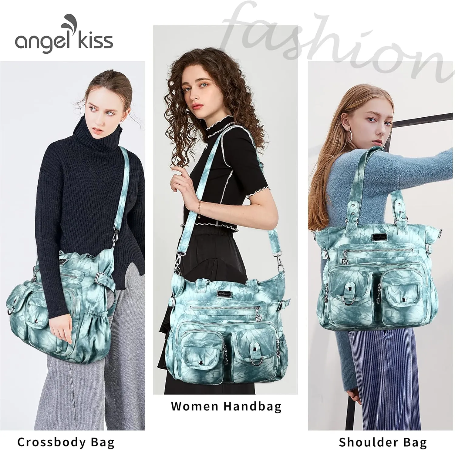 Angelkiss Purses Handbags for Women PU Tote Satchel Bags for Women Pockets Shoulder Bags…