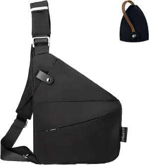 Anti Theft Travel Bag Crossbody,Plus Size Crossbody Bag Extra Long Strap,Multifunctional Large Capacity (black,Left shoulder)