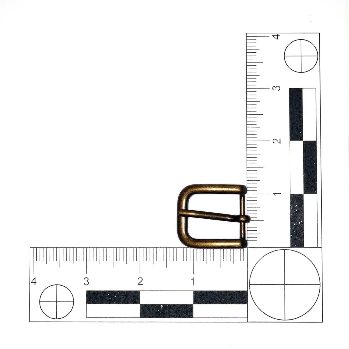 Antique Brass Heel Bar Buckle 3/4 Inch