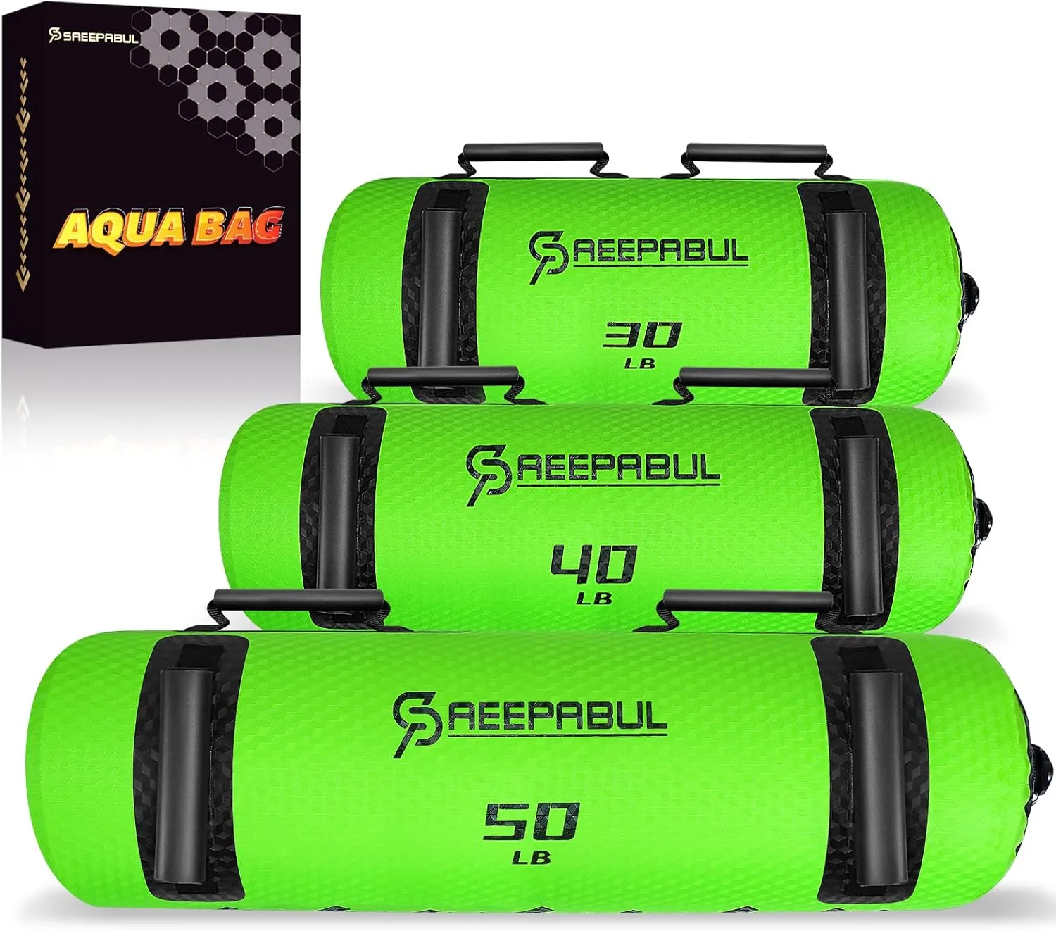 Aqua Bags for Workout 5-45lbs - Ultimate Core Water Weights Aqua Bag - Portable Stability Fitness -Stability, Core and Balance Training - Portable Fitness Equipment - Includes Three Bags