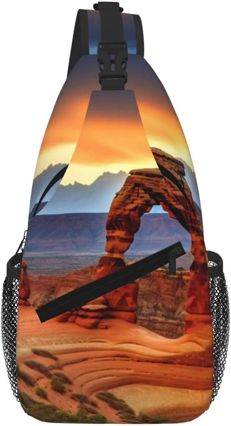 Arches National Park Sling Bag For Women Men Travel Hiking Backpack Crossbody Shoulder Chest Bags Casual Daypack