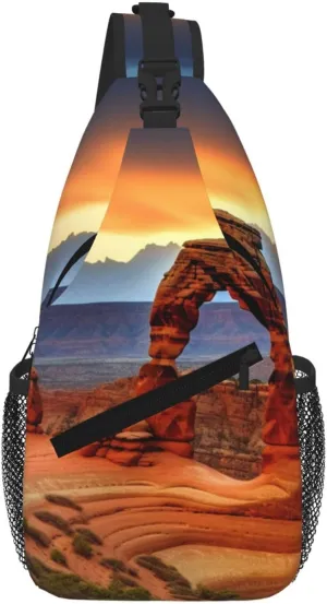 Arches National Park Sling Bag For Women Men Travel Hiking Backpack Crossbody Shoulder Chest Bags Casual Daypack