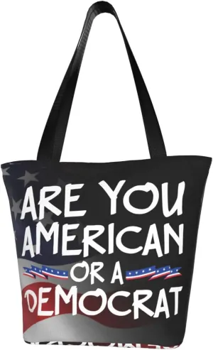 Are You American Or Democrat Fashion Shoulder Bag Large Capacity For Man Or Woman