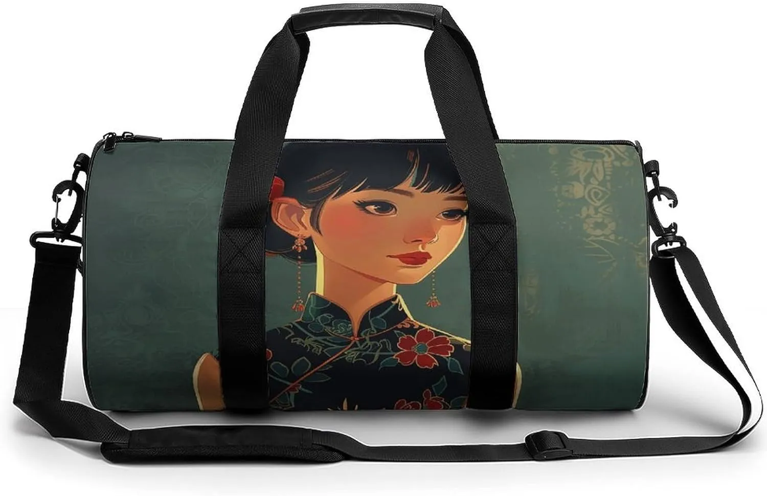 Asian Women Style Gym Bag Sport Gym Tote Bag Lightweight Duffle Bag Carry On Weekender Bags for Women Men