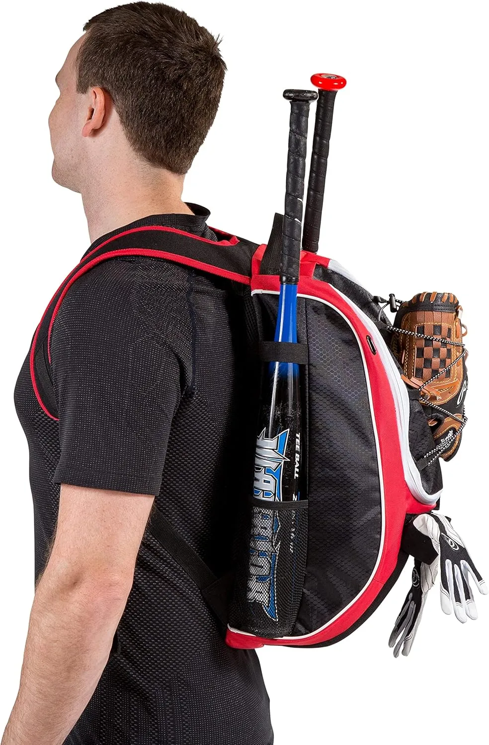 Athletico Baseball Bat Bag - Backpack for Baseball, T-Ball & Softball Equipment & Gear for Youth and Adults | Holds Bat, Helmet, Glove, & Shoes |Shoe Compartment & Fence Hook