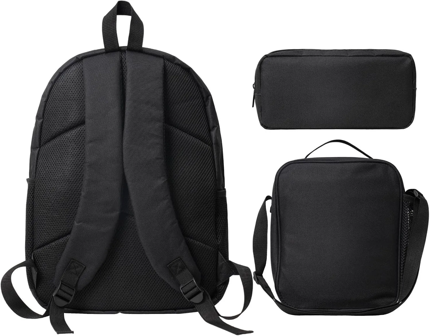 Backpack Lunch Box and Bag 3PCS Large Capacity Travel Backpack Suitable Work Outdoor Sport for Woman Man Upside-down Bat
