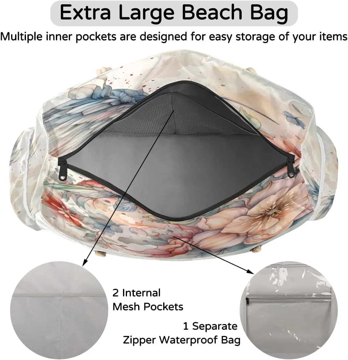 Bags for Women, Large Waterproof Beach Tote Bag for Gym Grocery Travel