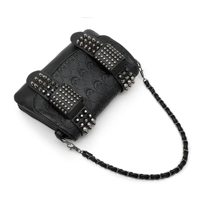 bags tide, punk Halloween skull shoulder bag rivet bag women's bag oblique span bag spot wholesale