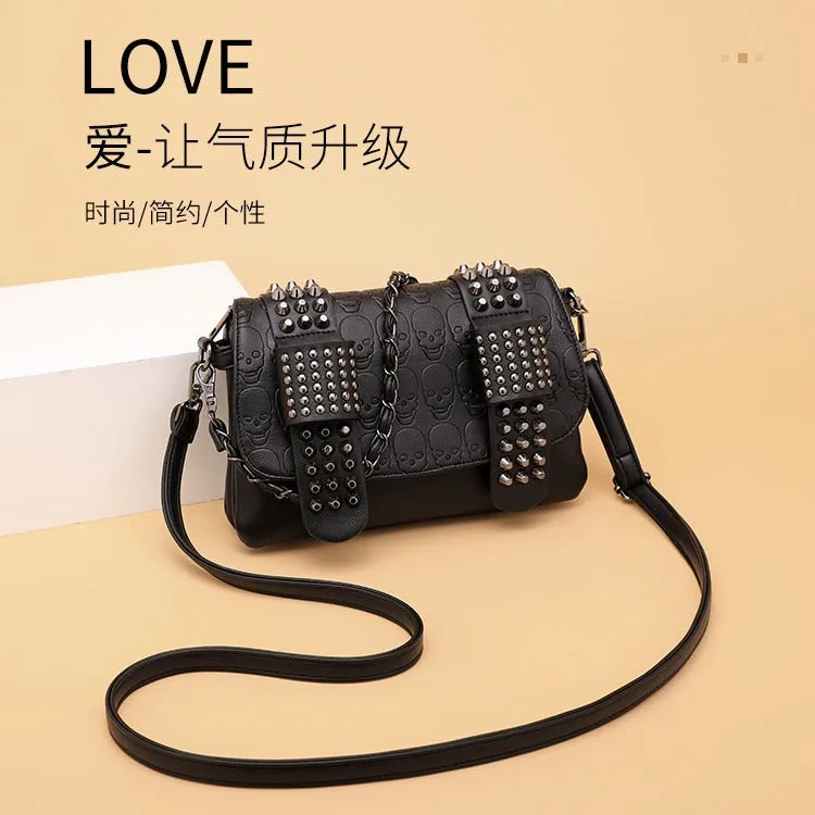 bags tide, punk Halloween skull shoulder bag rivet bag women's bag oblique span bag spot wholesale