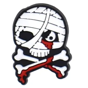 Bandaged Skull & Crossbones Shoe Charm