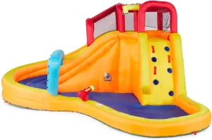Banzai Lazy River Inflatable Water Park with Waterslide, Water Cannon, and Splash Pool