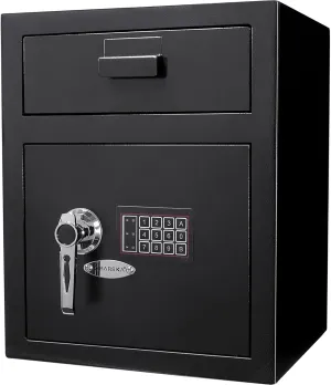Barska AX11930 Large 1.10 Cubic Ft Digital Multi-User Keypad Security Business Depository Drop Safe with Front Load Drop Box for Money, Cash, and Mail