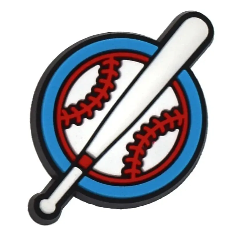 Baseball Bat And Ball Badge Logo Shoe Charm