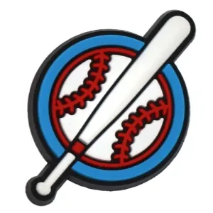Baseball Bat And Ball Badge Logo Shoe Charm
