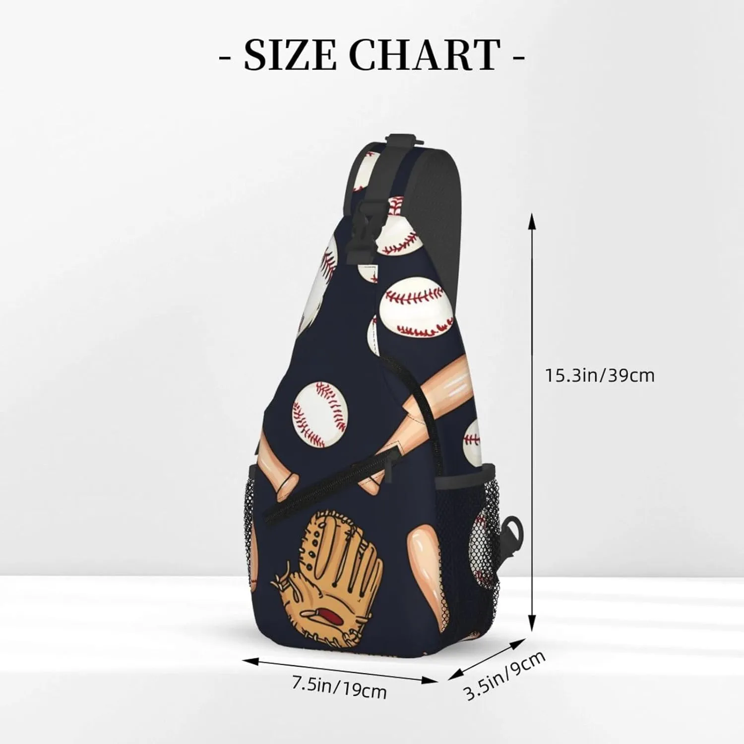 Baseball Glove Bat Chest Bags Crossbody Sling Bag Shoulder Bag Travel Hiking Daypack For Men Women