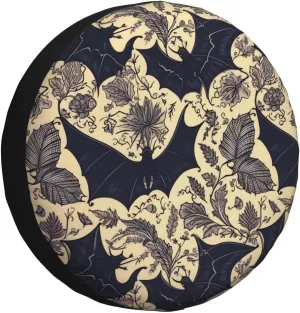 Bat Print Tire Cover Outdoor Waterproof Snow Sun Rain Wheel Cover Portable Wheel Bags Camper Spare Tire Cover Universal Car Tire Protectors for Trailer RV SUV