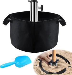 Beach Umbrella Base Weight Bag 600D Oxford Cloth Sand Umbrella Weights Bags with Shovel Fillable Sand Bags for Sun Umbrella Stand Base Stainless Steel Beach Umbrella Sand Anchor Stand Holder