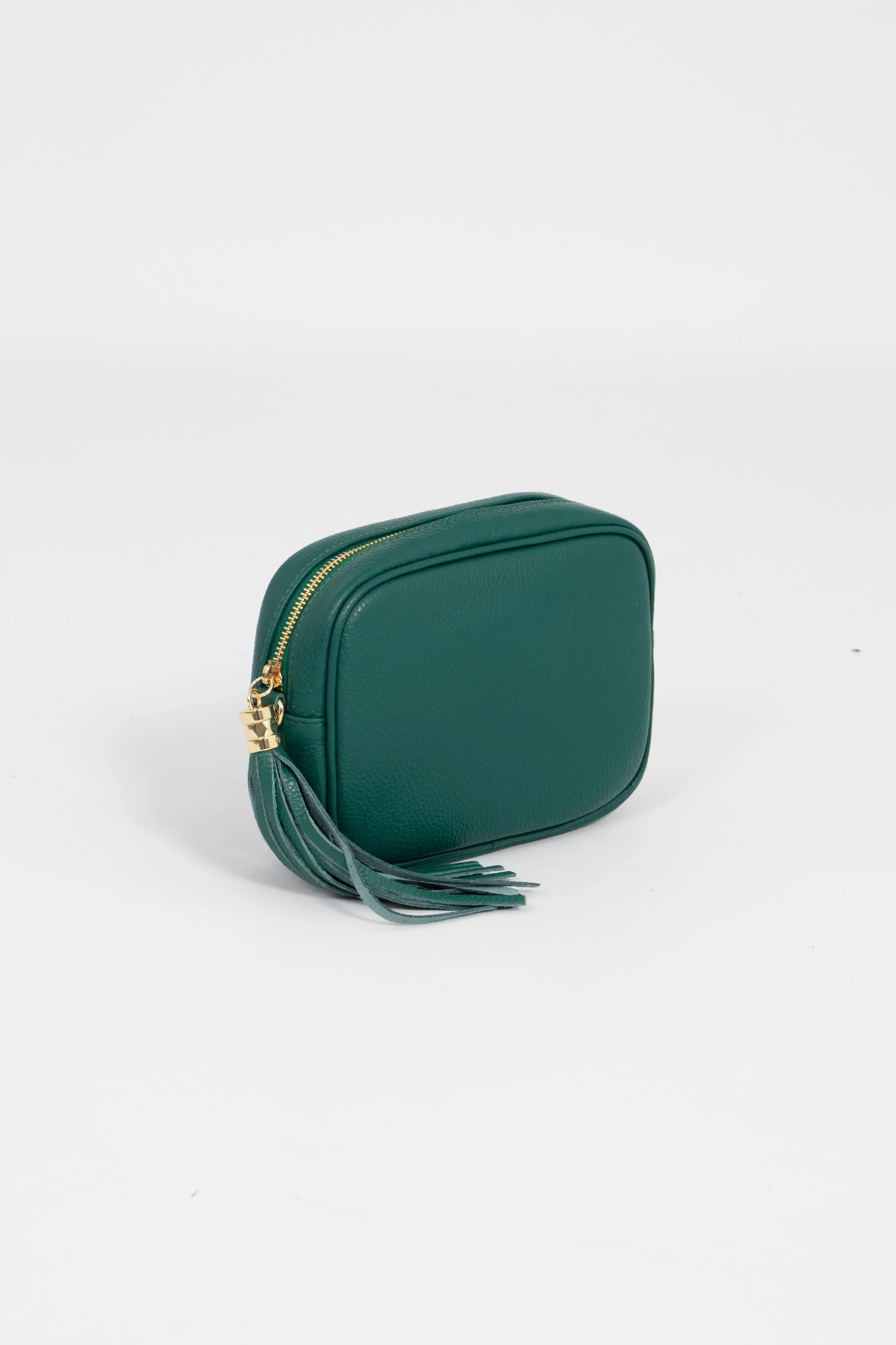 Beau Italian Leather Crossbody Bag - Emerald Green, Pebbled
