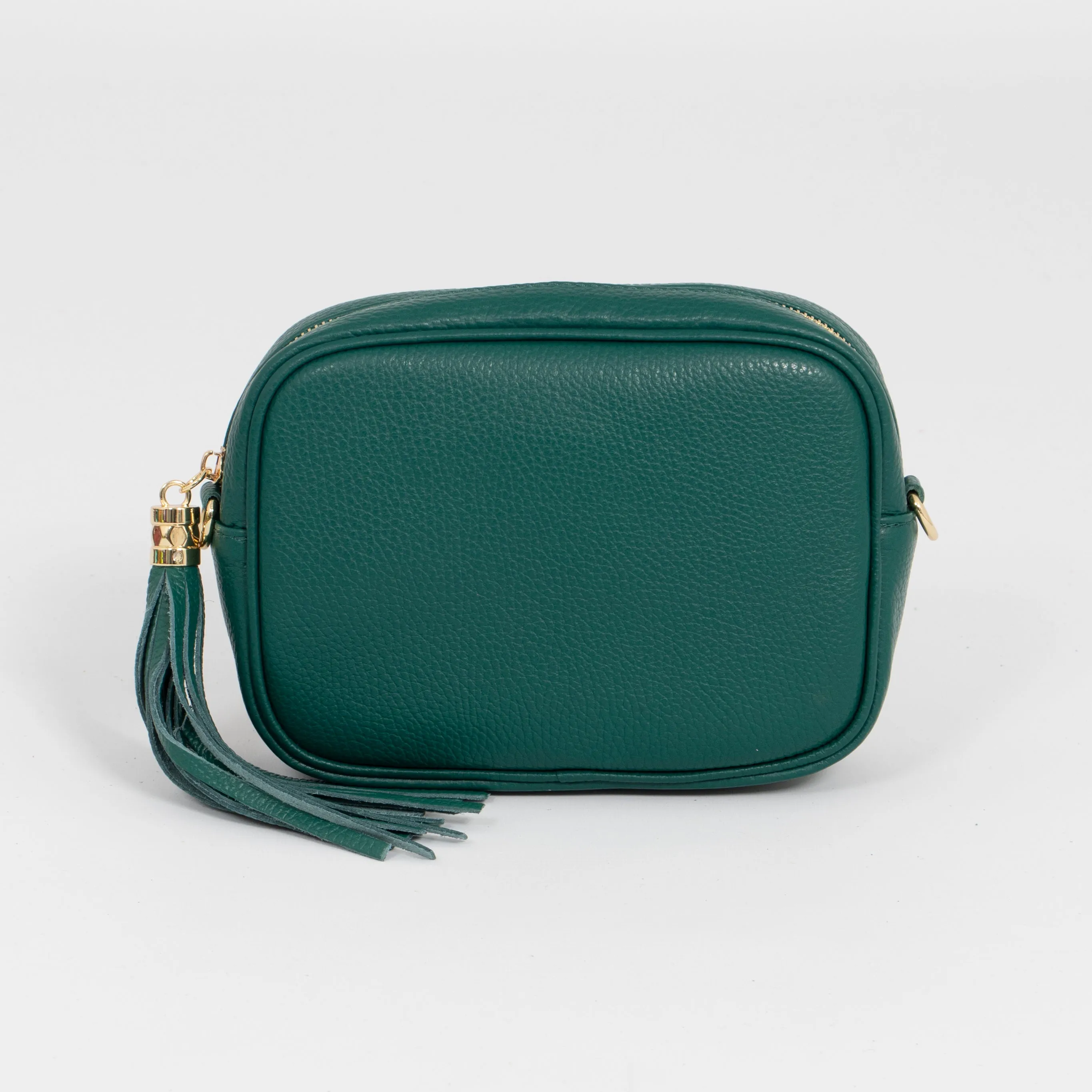 Beau Italian Leather Crossbody Bag - Emerald Green, Pebbled