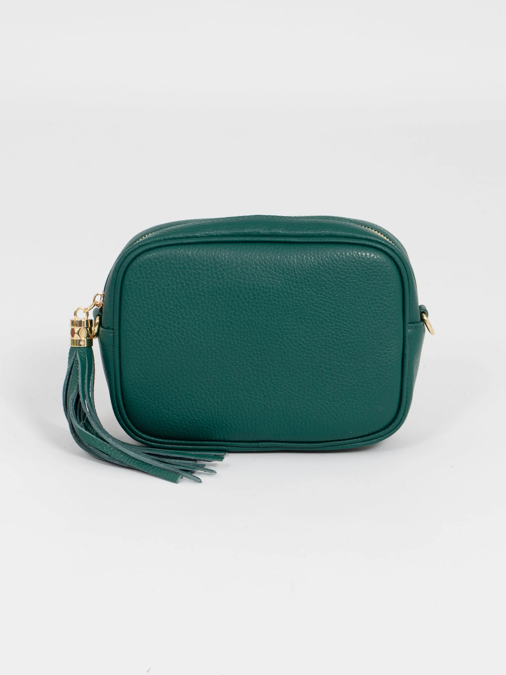 Beau Italian Leather Crossbody Bag - Emerald Green, Pebbled