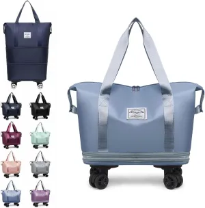 Beente Travel Bags With Wheels - Beente Expandable Travel Bag, 2025 New Large Capacity Bag, Universal Wheel Removable, Camping, Weekend Trips (Baby Blue)