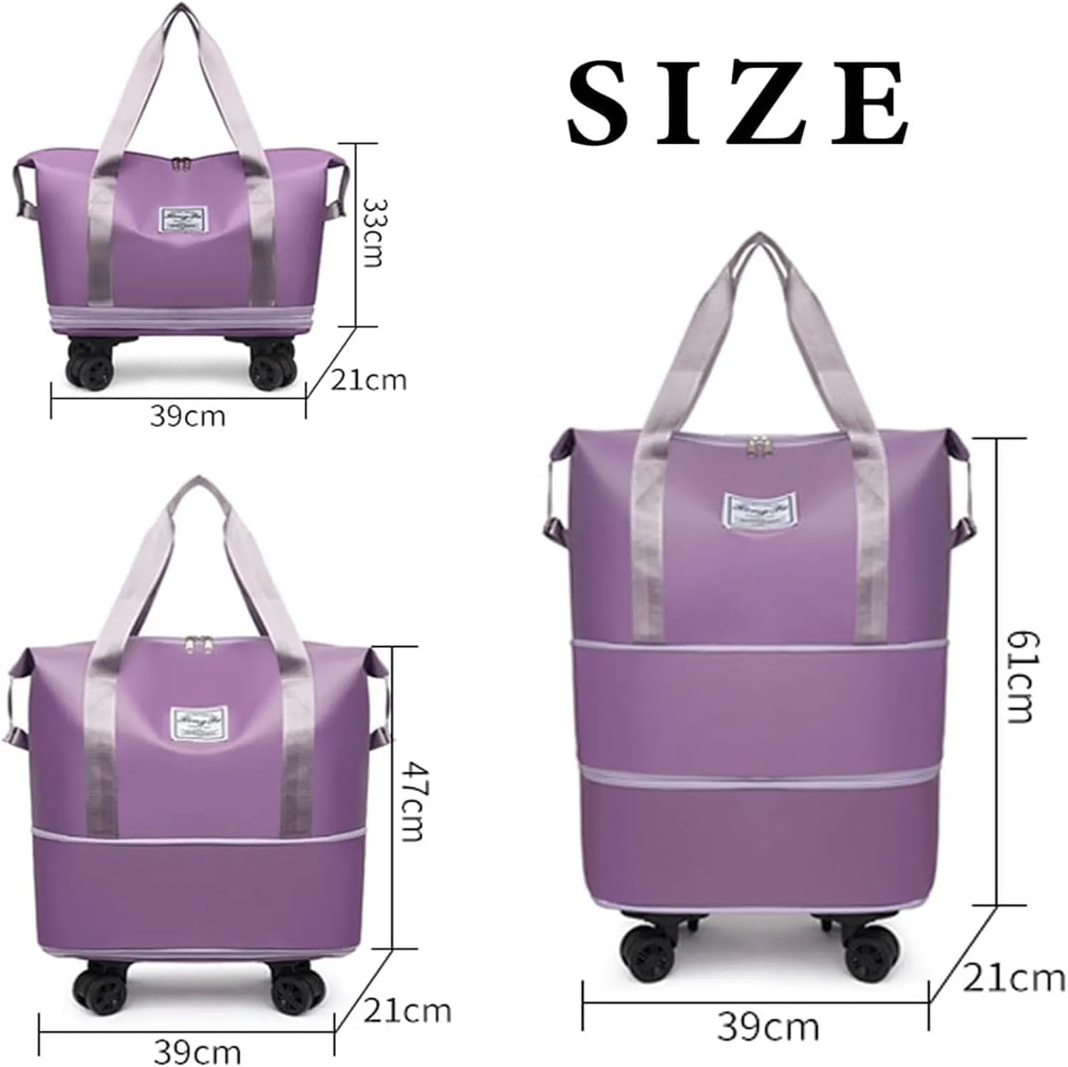 Beente Travel Bags With Wheels - Beente Expandable Travel Bag, 2025 New Large Capacity Bag, Universal Wheel Removable, Camping, Weekend Trips (Baby Blue)