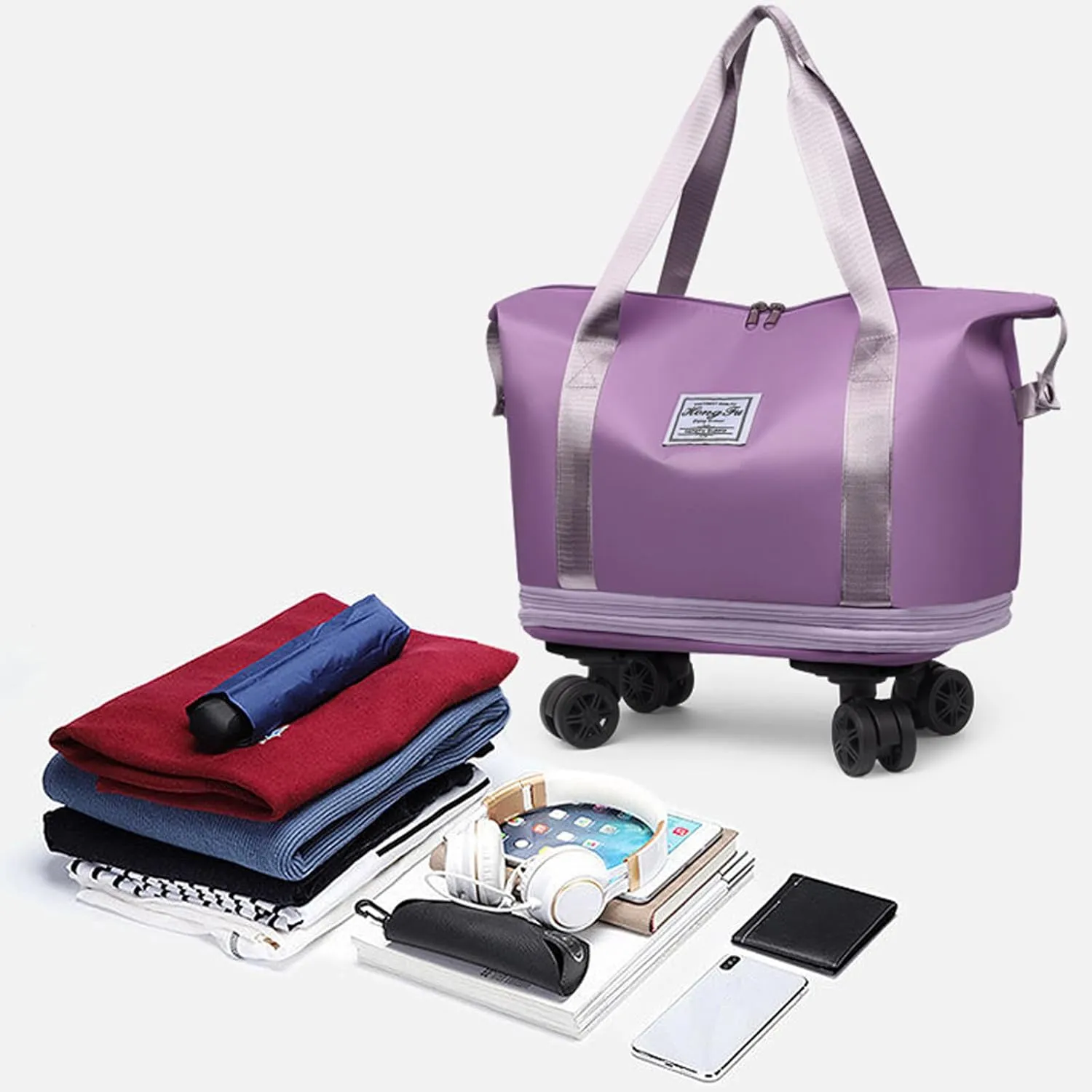 Beente/Kulken/Pepepo Travel Bag with Wheels, 2025 New Large Capacity Travel Bag - Universal Wheel Removable (Light,One Size)