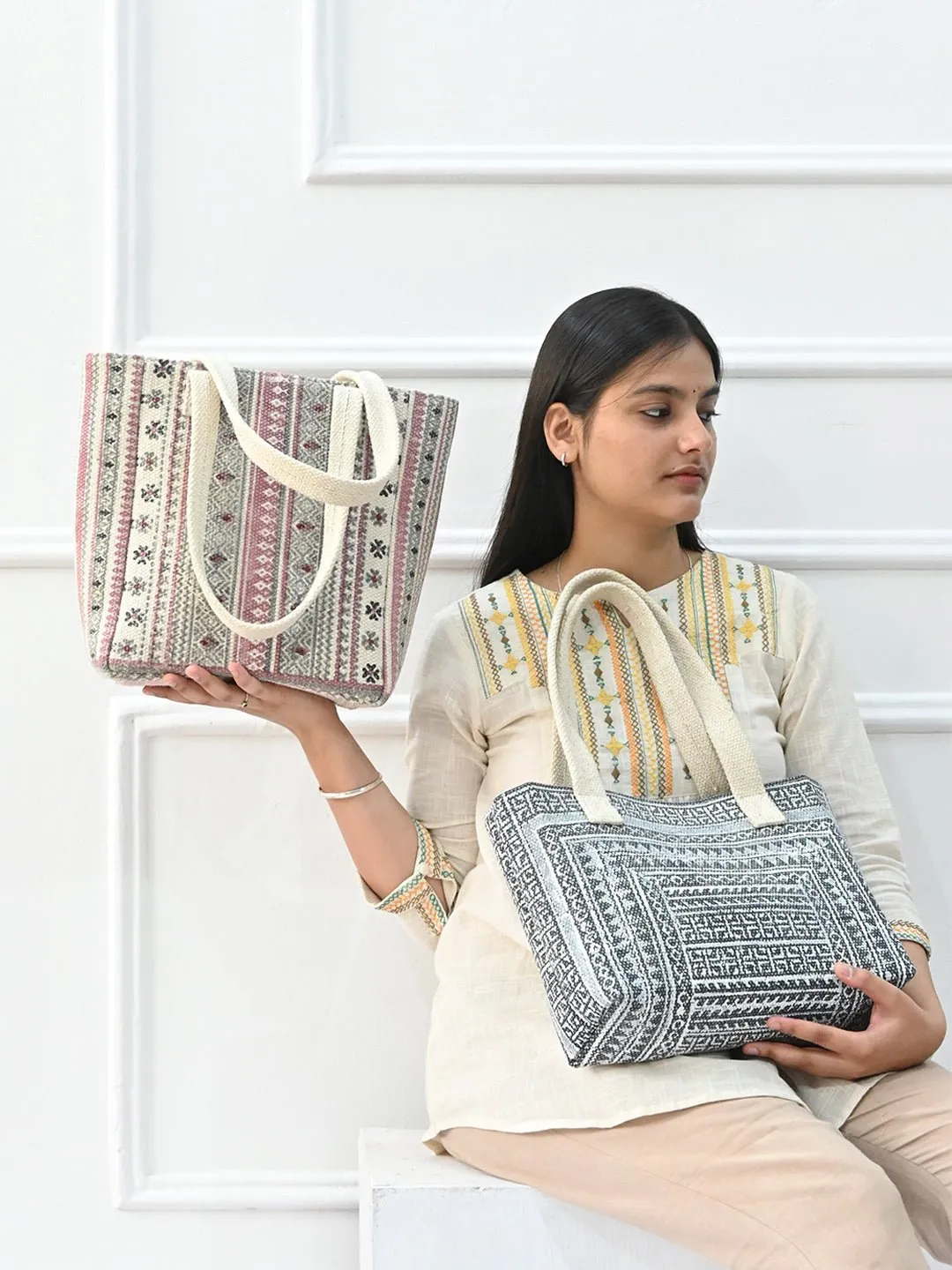 BISHOP - HAND BLOCK PRINTED COTTON TOTE BAG
