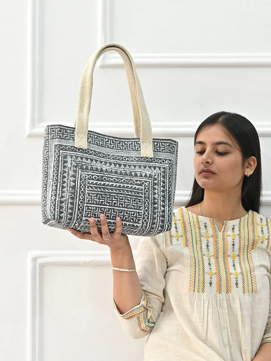 BISHOP - HAND BLOCK PRINTED COTTON TOTE BAG