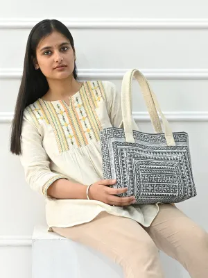 BISHOP - HAND BLOCK PRINTED COTTON TOTE BAG