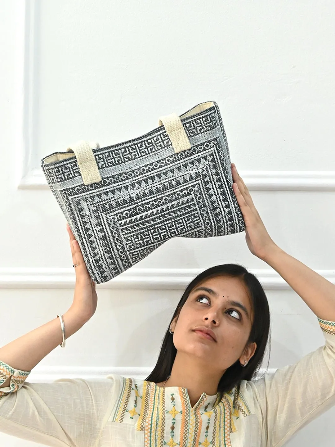 BISHOP - HAND BLOCK PRINTED COTTON TOTE BAG