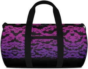 Boatee Bat Womens Travel Bag Large Capacity Duffel Bag Casual Gym Bag Stylish Luggage Bags with Adjustable Strap Portable Handbag Halloween Holdall Purse Weekender Bag for Airplane Purple