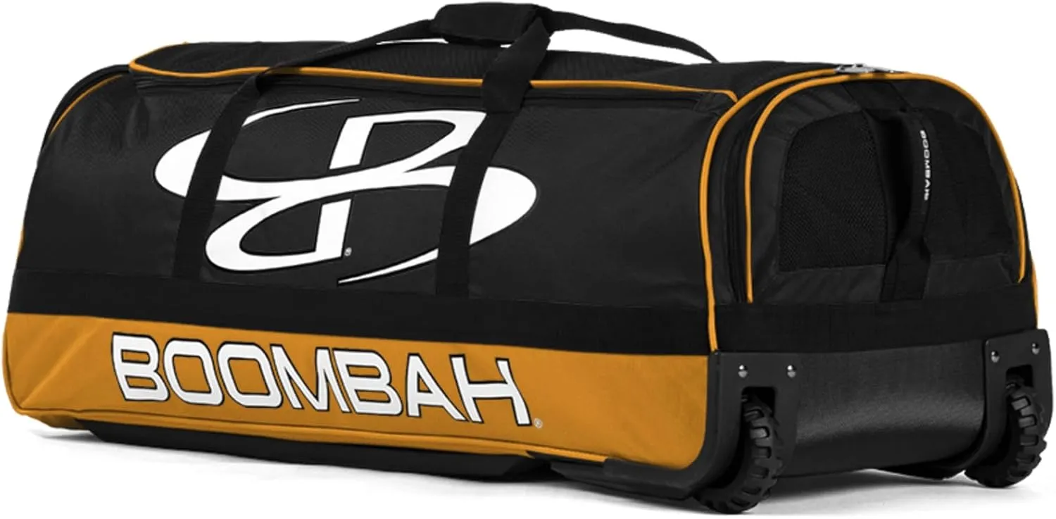 Boombah Brute Rolling Bat Bag - 35" x 15" x 12-1/2" - Multiple Color Options - Holds 4 Bats and Room for Gear - Wheeled Bag