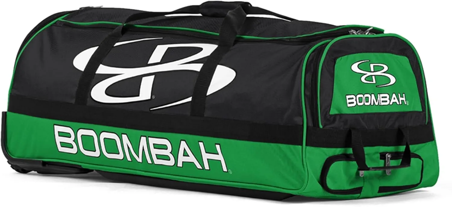 Boombah Brute Rolling Bat Bag - 35" x 15" x 12-1/2" - Multiple Color Options - Holds 4 Bats and Room for Gear - Wheeled Bag