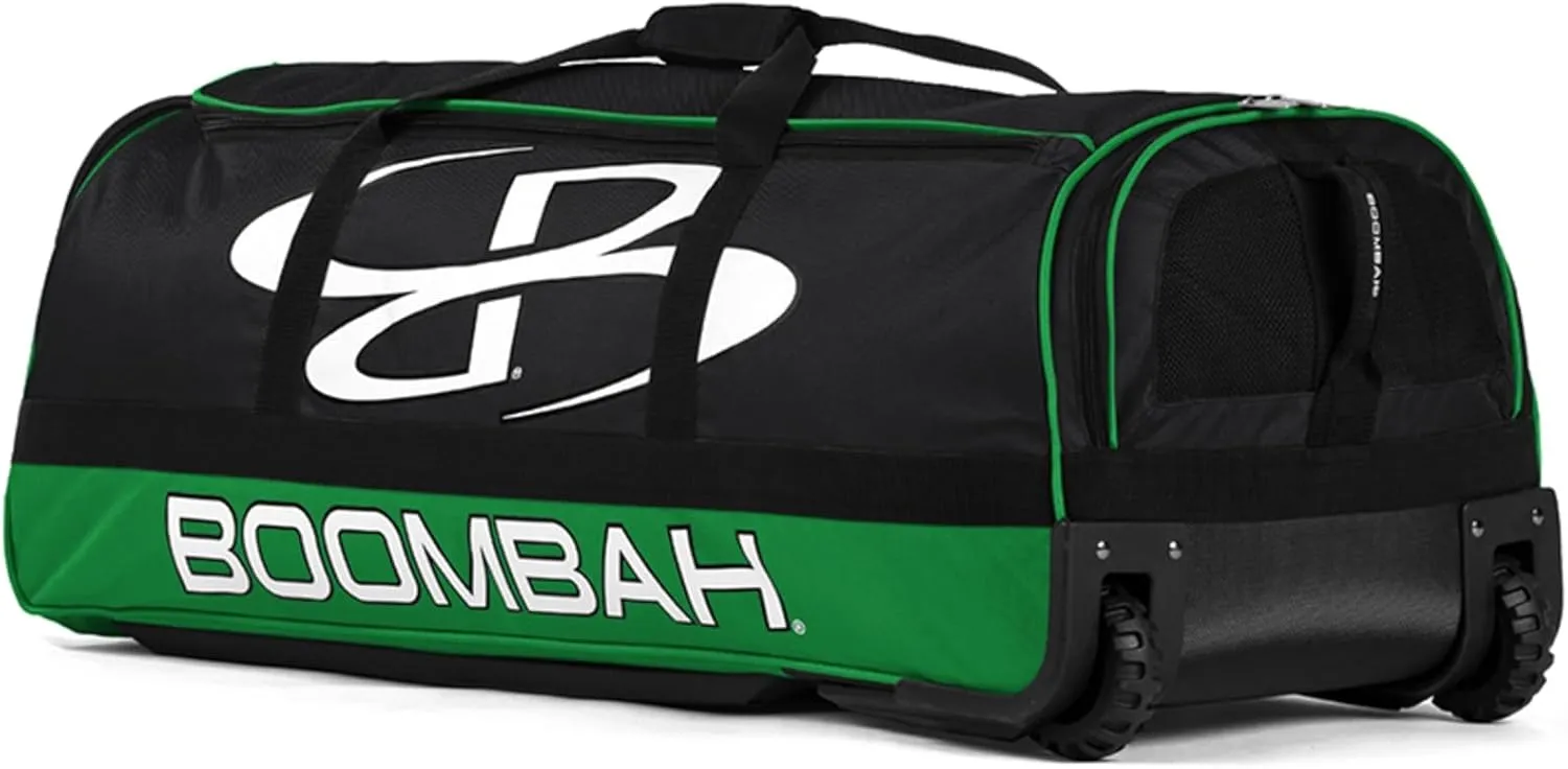 Boombah Brute Rolling Bat Bag - 35" x 15" x 12-1/2" - Multiple Color Options - Holds 4 Bats and Room for Gear - Wheeled Bag