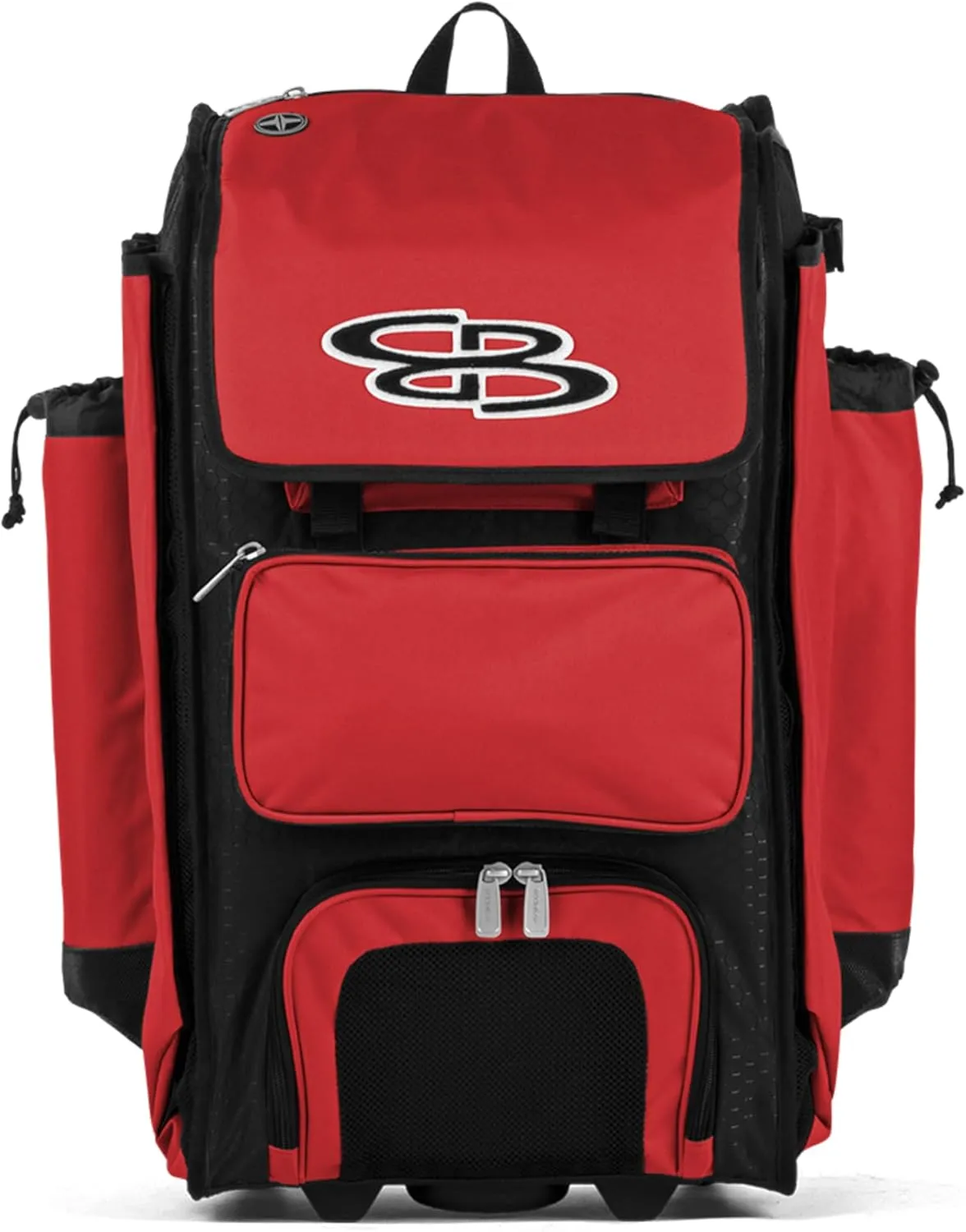 Boombah Rolling Catcher's Superpack Baseball/Softball Gear Bag - 23-1/2" x 13-1/2" x 9-1/2" - Multiple Colors - Telescopic Handle and Holds 4 Bats - Wheeled Version