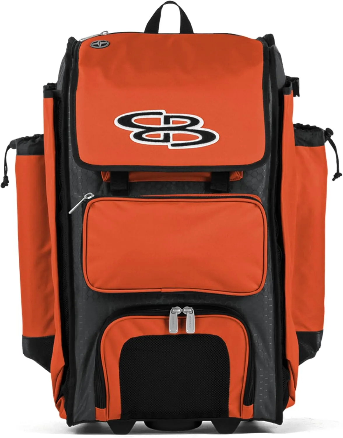 Boombah Rolling Catcher's Superpack Baseball/Softball Gear Bag - 23-1/2" x 13-1/2" x 9-1/2" - Multiple Colors - Telescopic Handle and Holds 4 Bats - Wheeled Version
