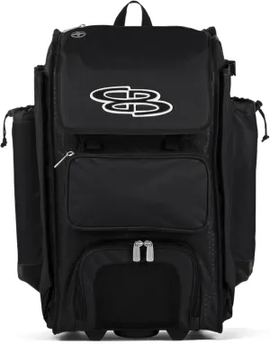 Boombah Rolling Catcher's Superpack Baseball/Softball Gear Bag - 23-1/2" x 13-1/2" x 9-1/2" - Multiple Colors - Telescopic Handle and Holds 4 Bats - Wheeled Version
