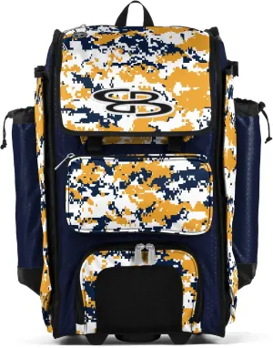 Boombah Rolling Catchers Superpack Baseball/Softball Gear Bag Digital Camo - 23-1/2" x 13-1/2" x 9-1/2" - Multiple Colors - Telescopic Handle and Holds 4 Bats - Wheeled Version