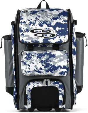 Boombah Rolling Catchers Superpack Baseball/Softball Gear Bag Digital Camo - 23-1/2" x 13-1/2" x 9-1/2" - Multiple Colors - Telescopic Handle and Holds 4 Bats - Wheeled Version